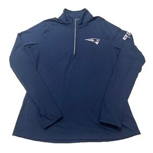 NFL Team Apparel Women's Patriots Dri-Fit 1/4 Zip Long Sleeve Pullover - Size XL